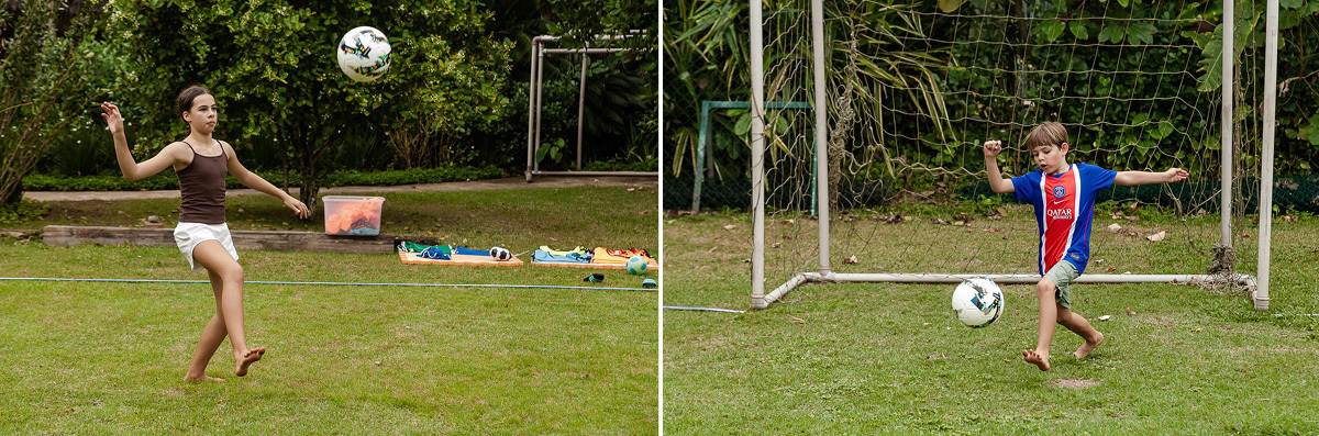 fotografias do aniversário de 8 anos do bruno com o tema copa no mundo no quintal de casa no condominio sao pedro no guaruja sp