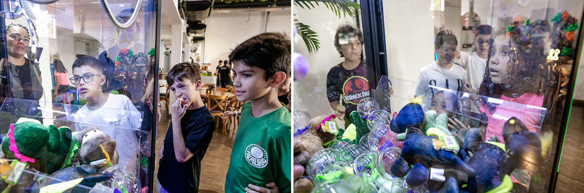 fotografias do aniversário de 11 anos do pedro e 6 anos do mateus com o tema dinossauros no buffet pik total em guarulhos sp
