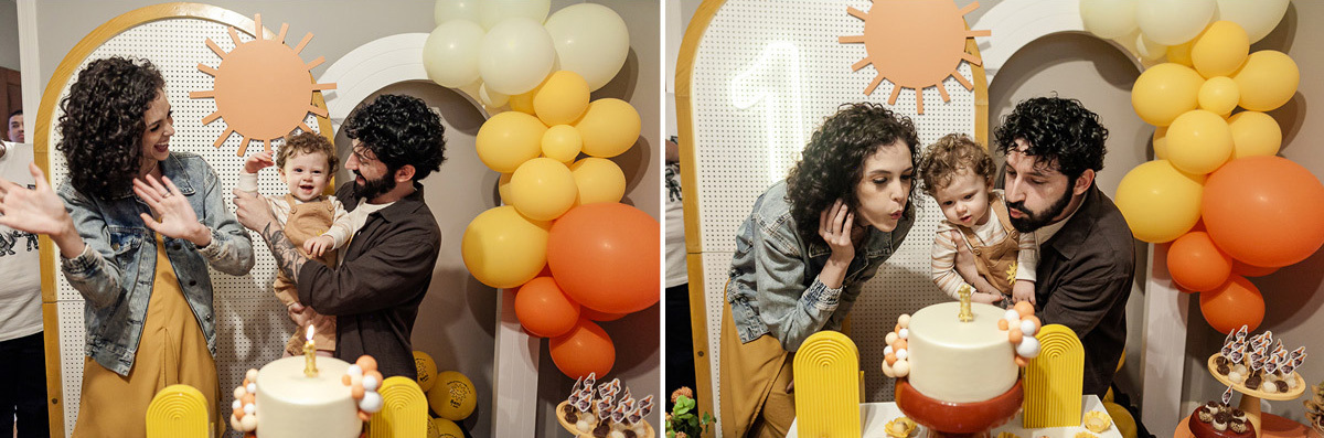 fotografias do aniversário de 1 ano do beni com o tema sol no quintal de casa no bairro do ipiranga zona sul de sao paulo sp