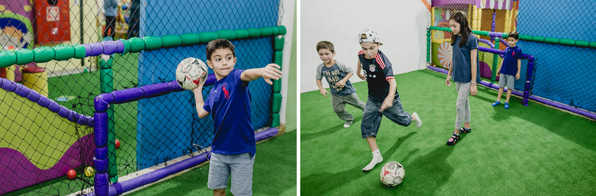 jogando futebol com os amigos