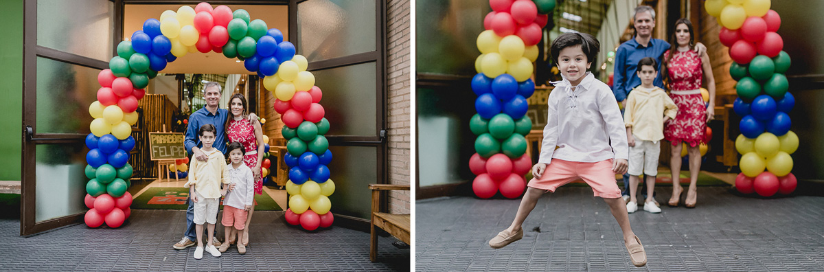 retrato em familia na fachada do buffet espaço puzzle localizado na vila olimpia sao paulo sp
