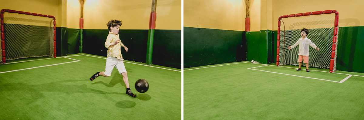 jogando futebol com o irmao