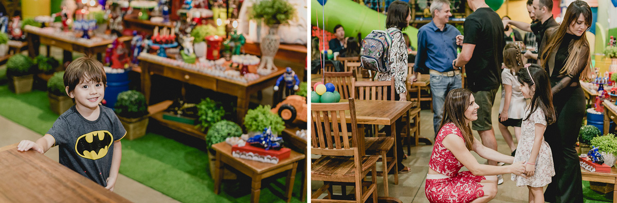 retrato do amiguinho e recebendo os convidados para a festa