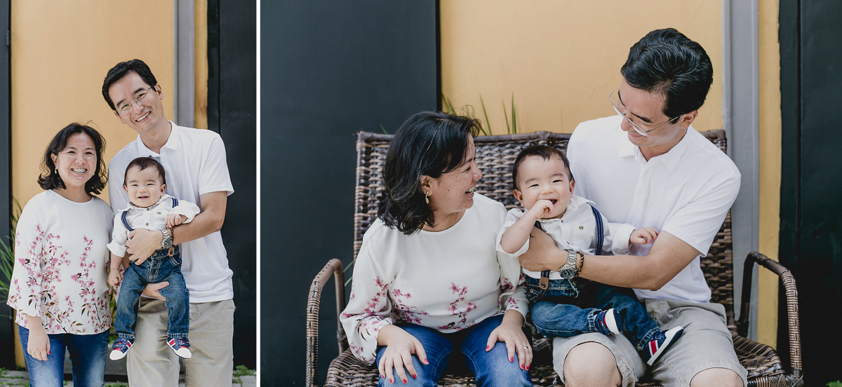 foto em familia na fachada do buffet miniland tatuape