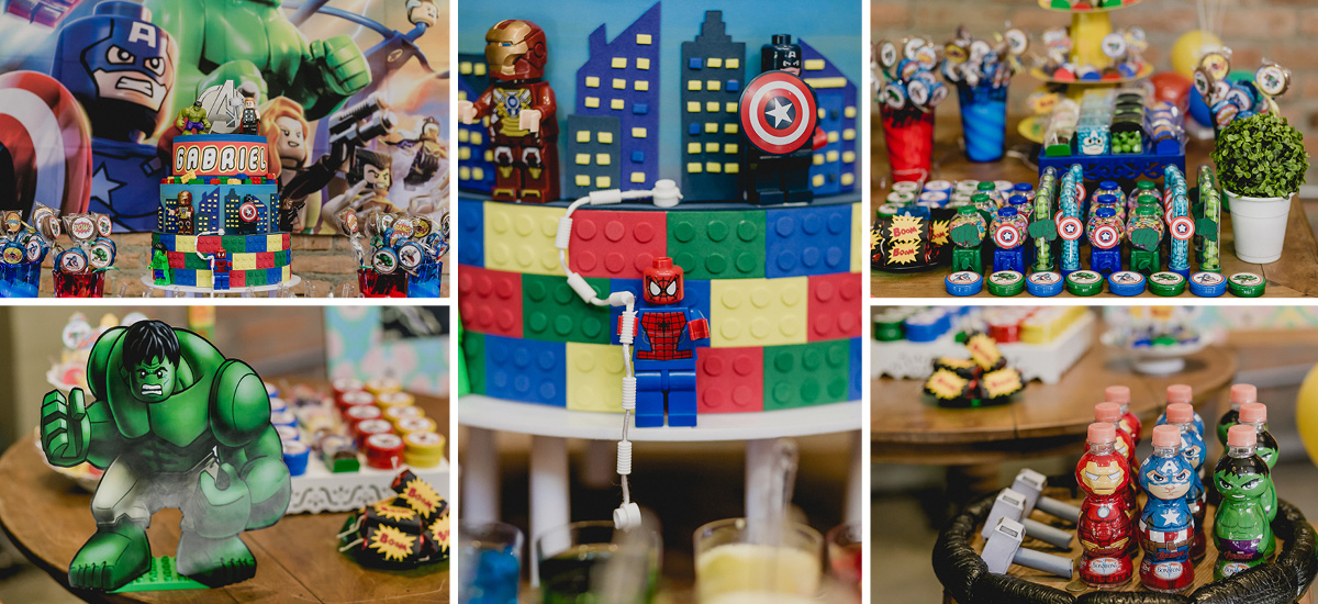 detalhes da mesa de aniversario com tema vingadores