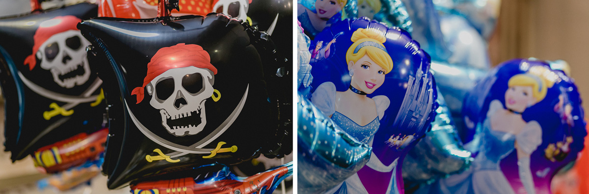 Baloes da cinderela e dos piratas