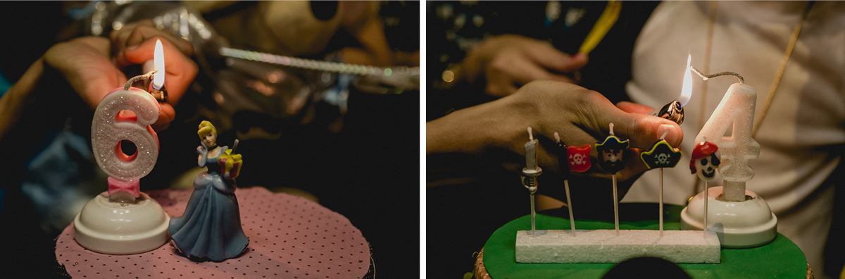 Acendendo a velinha para cantar o parabens