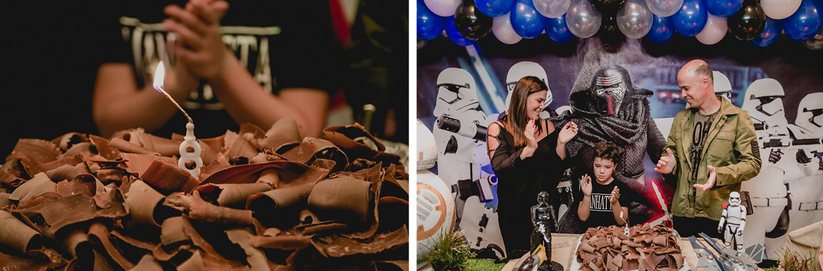 acendendo a vela e cantando o parabens