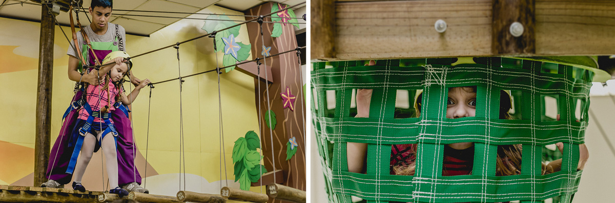 brincando na tirolesa