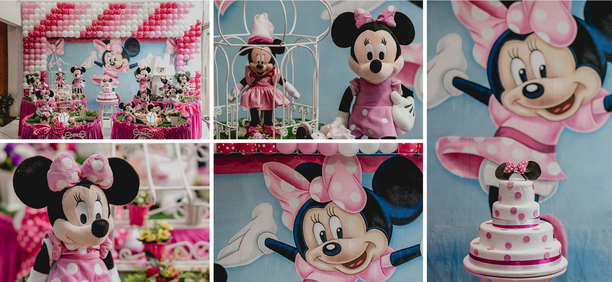 Detalhes da mesa da Minnie Rosa