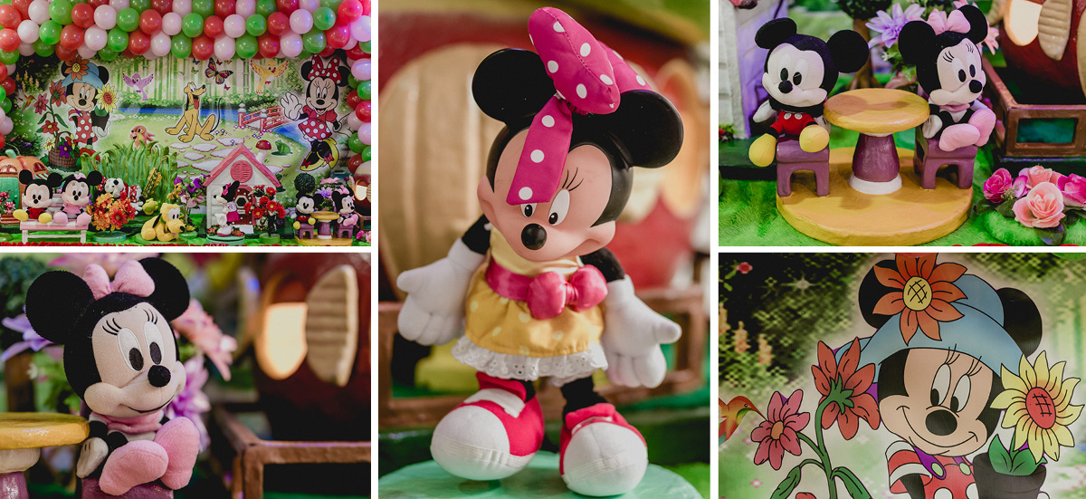 decoração da mesa da minnie rosa
