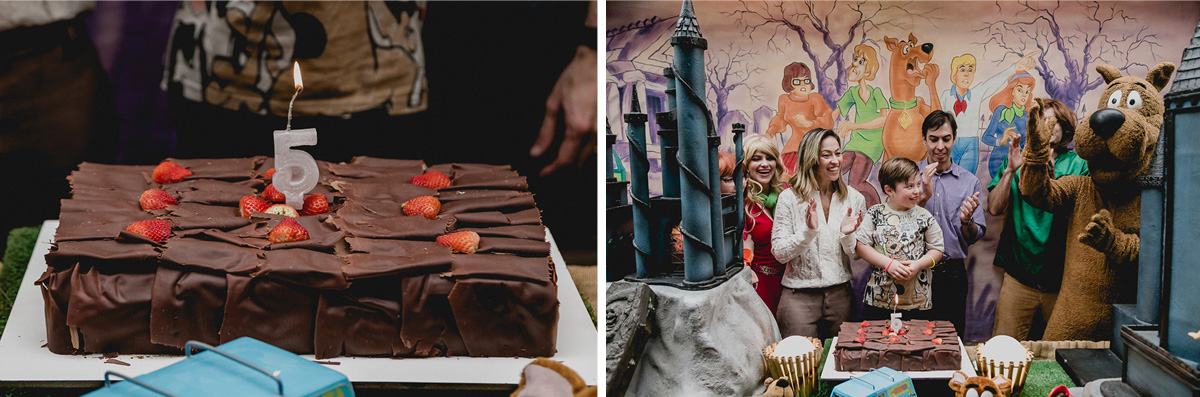 Acendendo a vela e cantando parabens