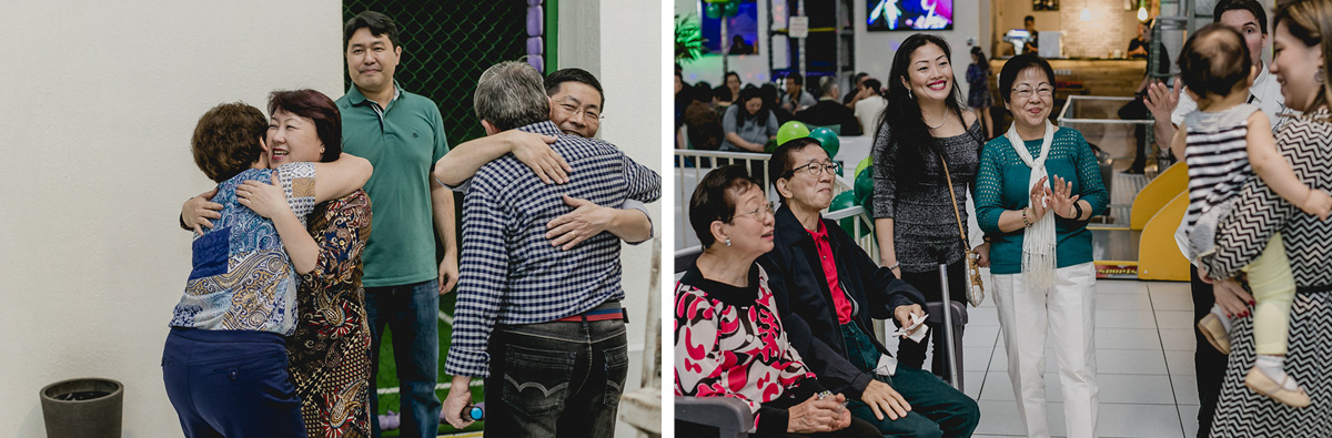 recebendo e conversando com os convidados