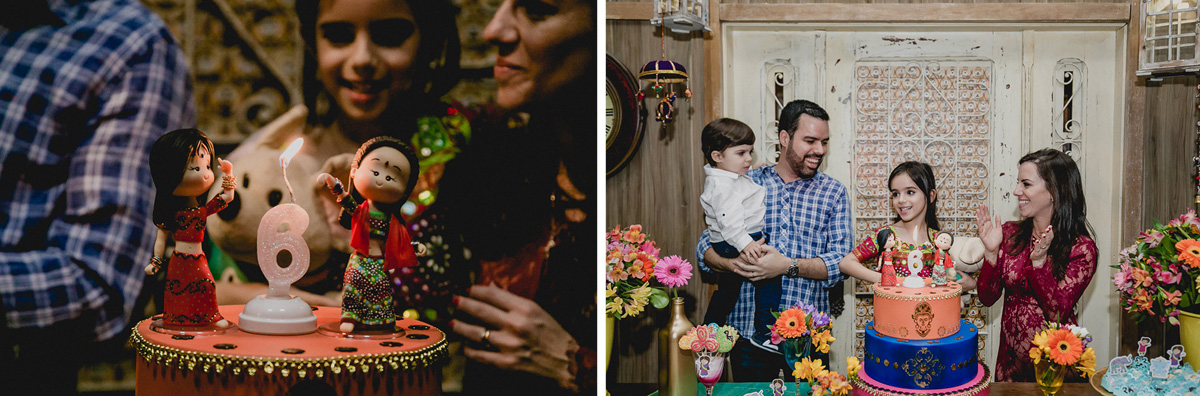 acendendo a vela e cantando o parabens