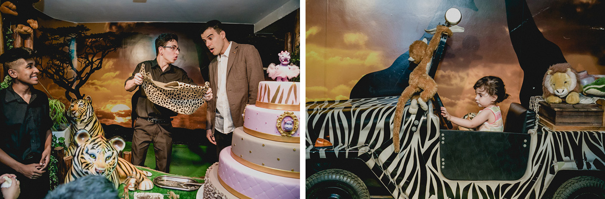 Luiza chegando para cantar o parabens