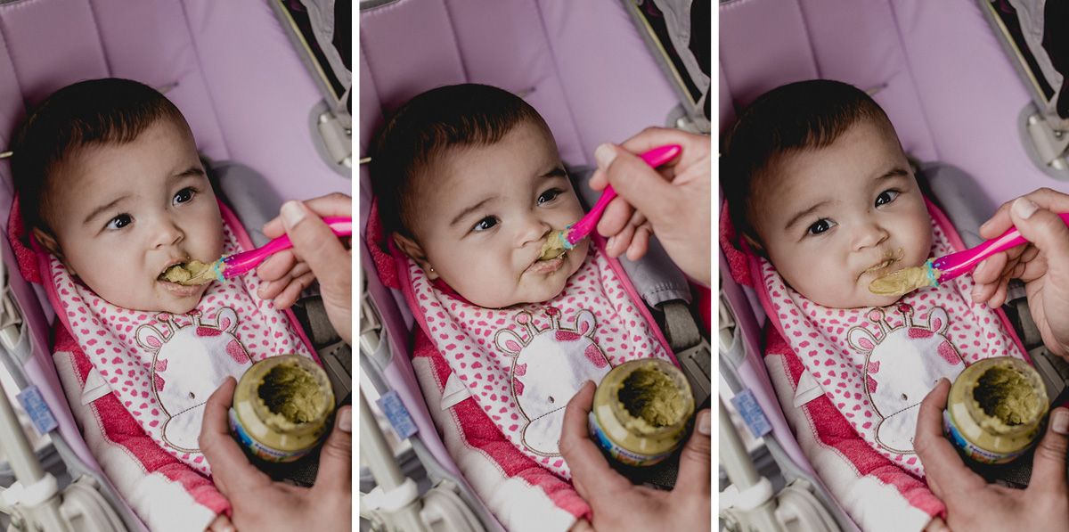 sequencia do bebê comendo papinha