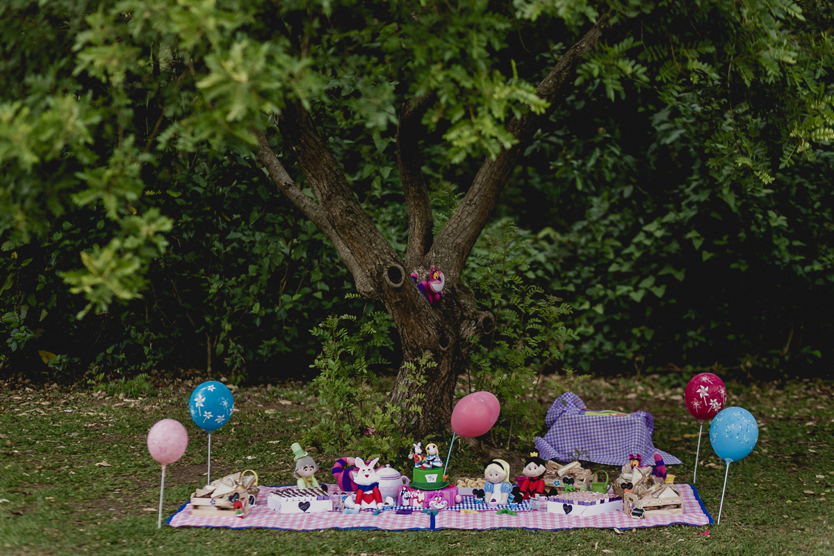 Mesa piquenique da Alice no País das Maravilhas