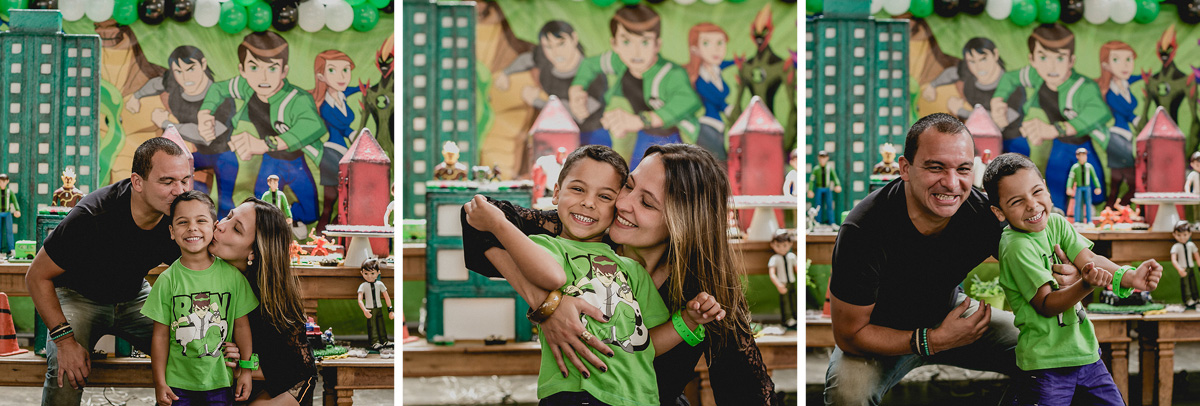 recebendo um abraço da mamae e do papai