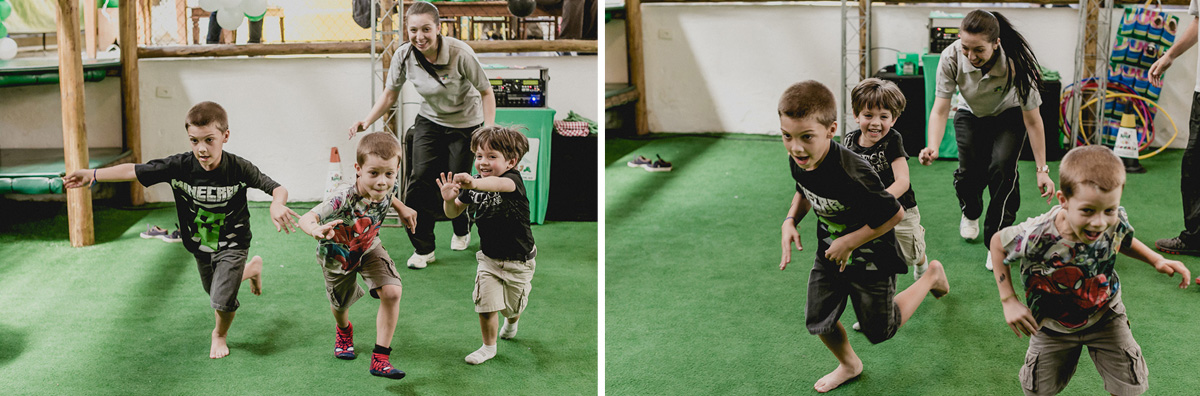 correndo com os amigos