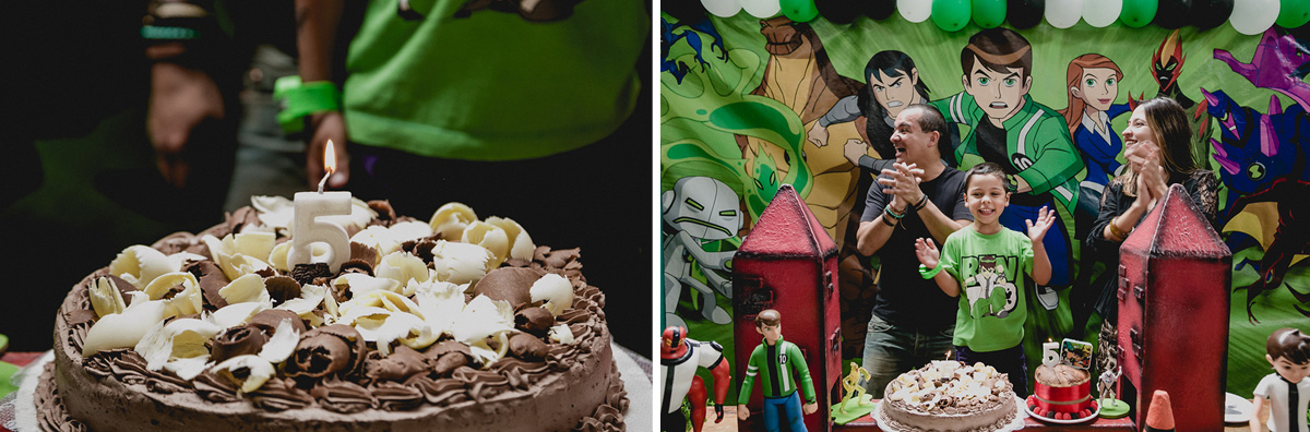 acendendo a vela para cantar parabens