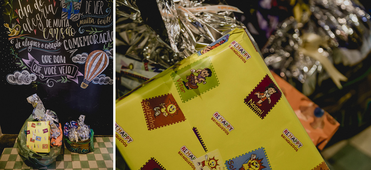 presentes no final do aniversario