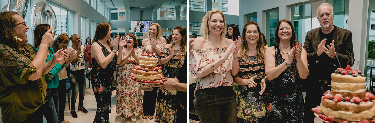 cantando o parabens com a familia e amigos