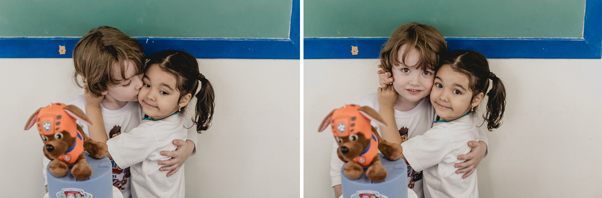 abraçando e beijando a amiguinha