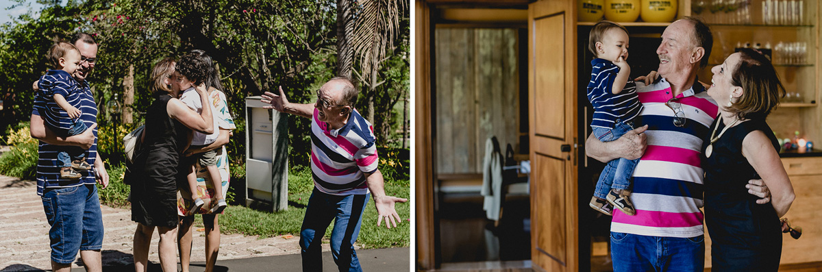 avos chegando para a festa