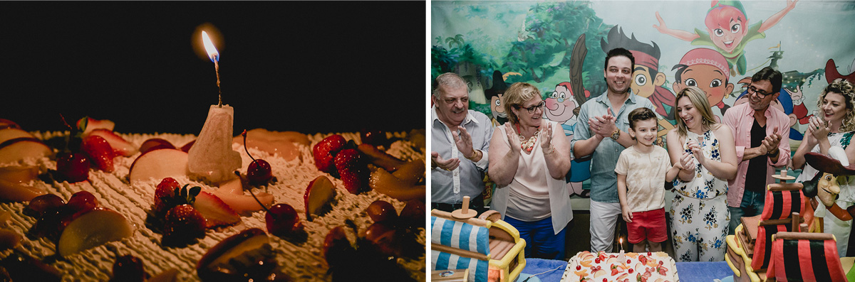 acendendo a vela e cantando o parabéns