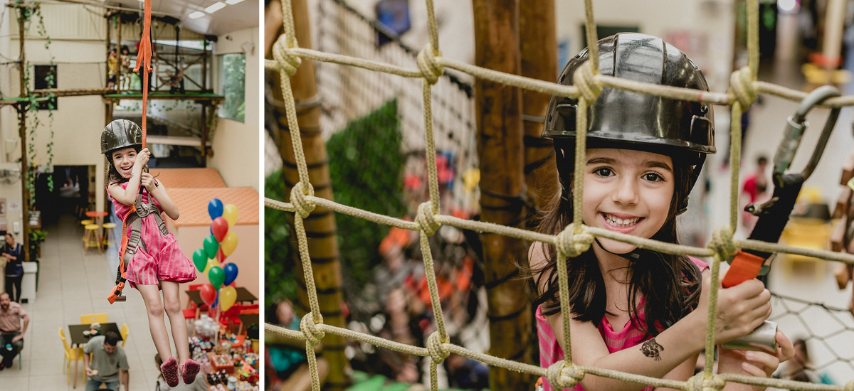 menina segurando na telinha de capacete
