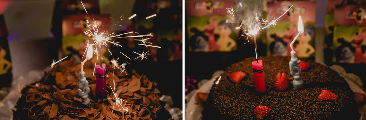 velas acessas para cantar o parabens