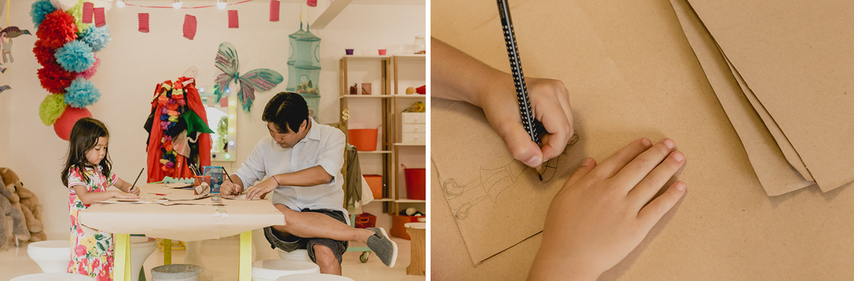 brincando de desenhar com o papai