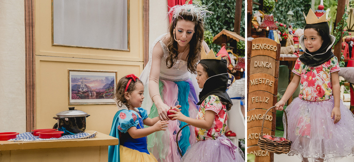 fazendo parte do teatrinho e comendo a maça