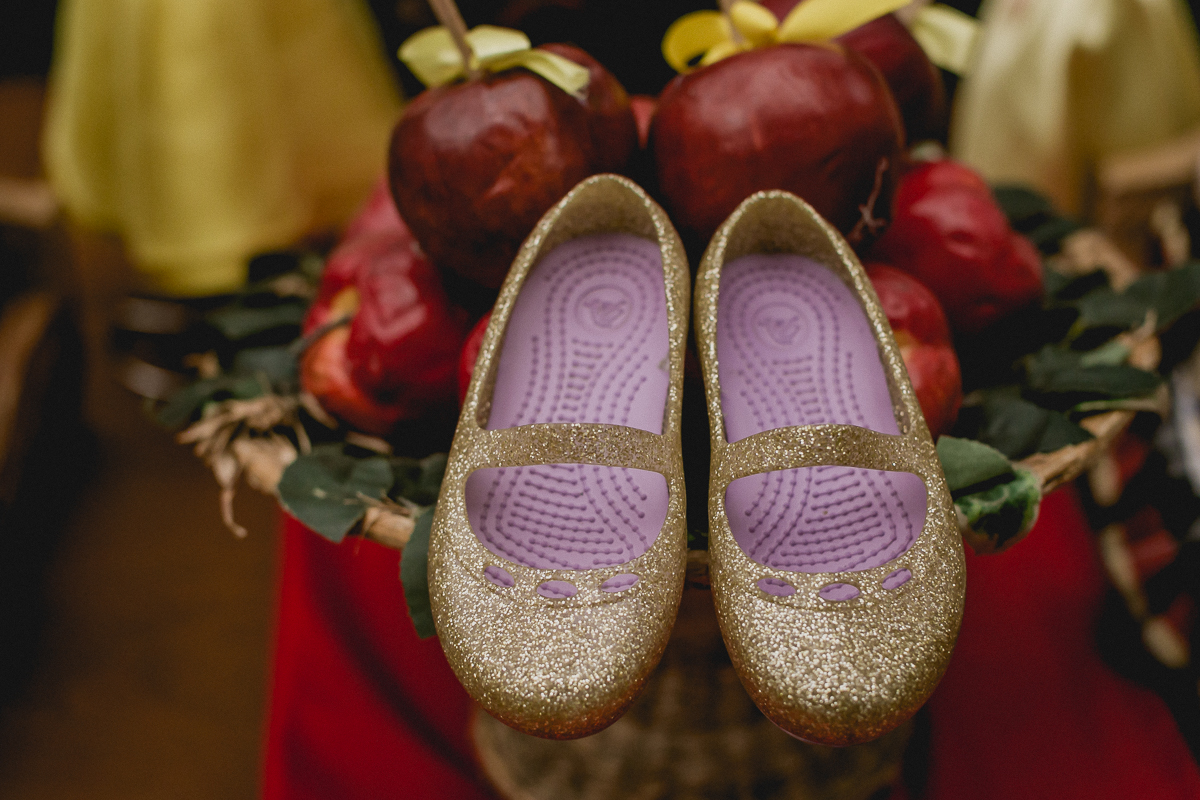 detalhe do sapatinho da bibi no final da festa