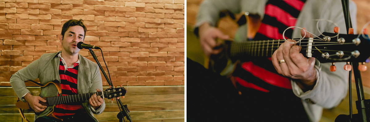 musico tocando violao no buffet