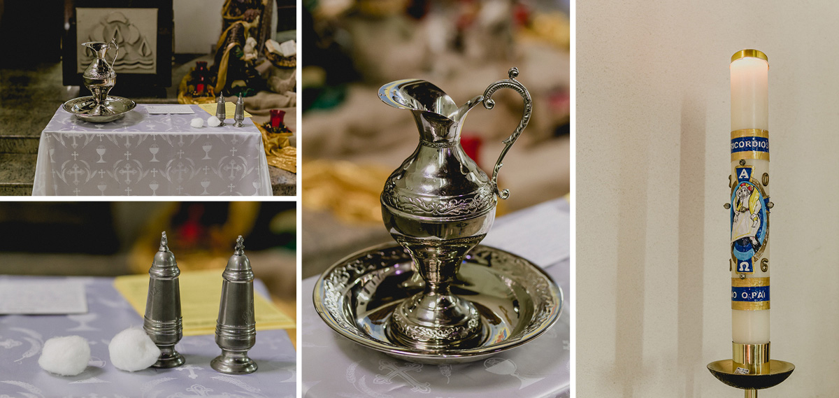 detalhes utilizados no batizado do Theo