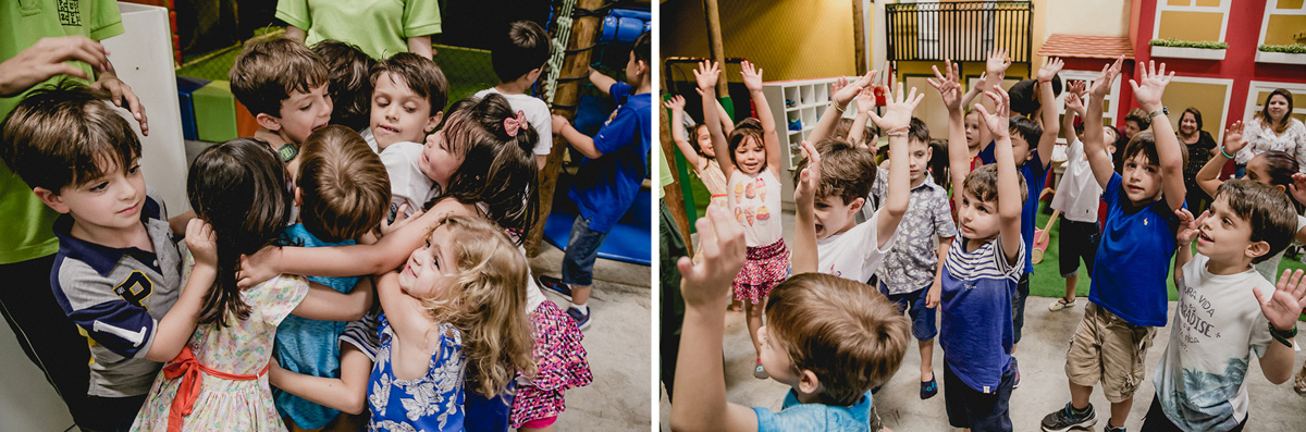 se divertindo na recreação com os monitores