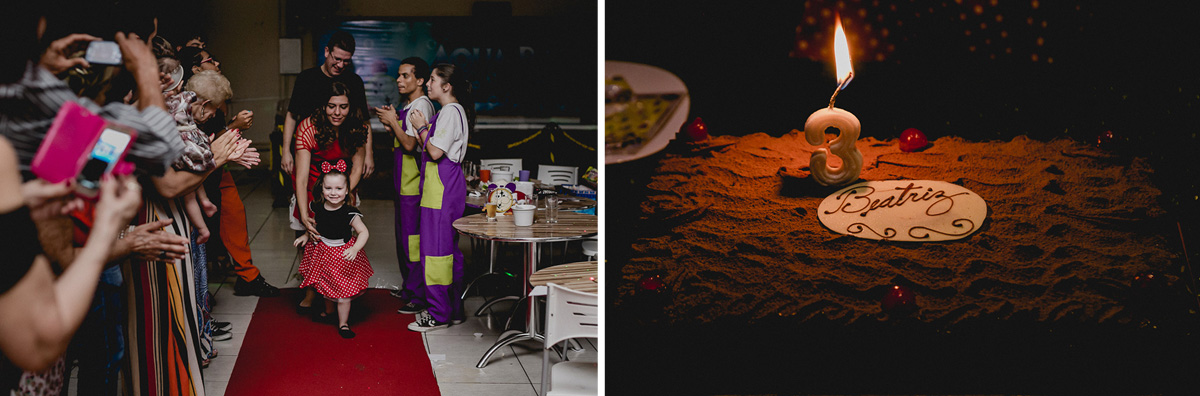 chegando para cantar o parabens e a vela acessa