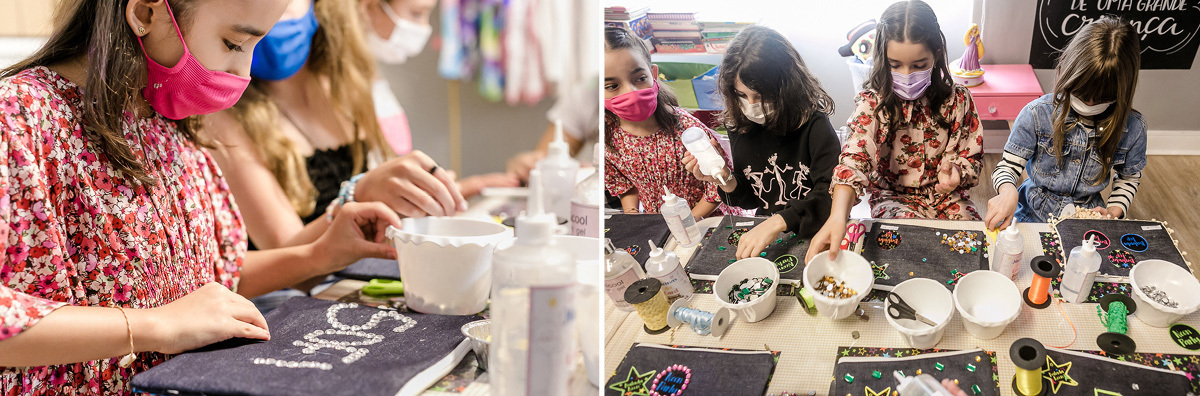 Rafaela e Sofia 9 anos no Ateliê Carol Arteira 