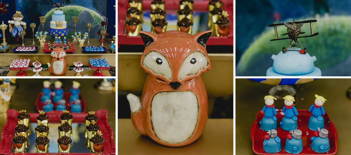 Detalhes da mesa do bolo do Pequeno Principe