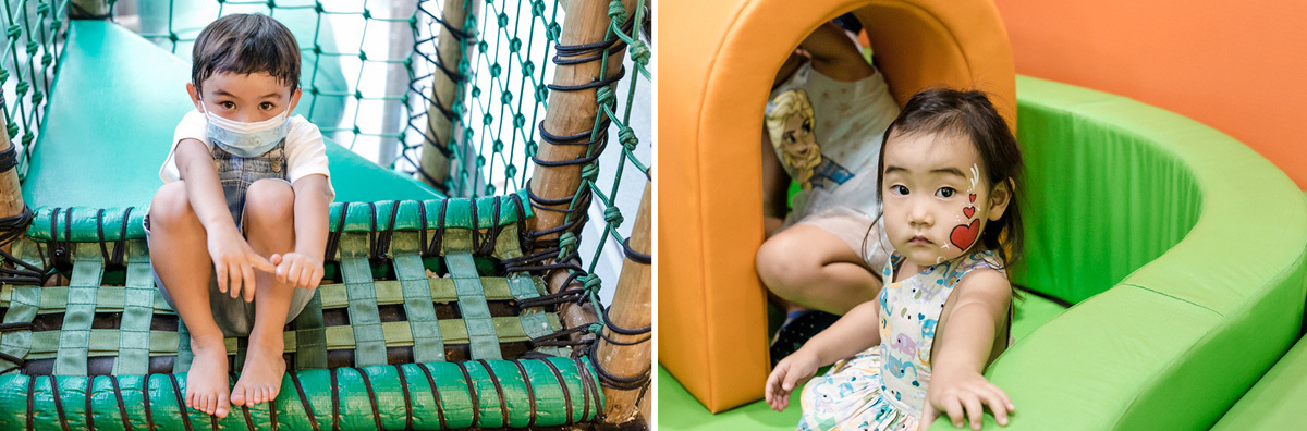 Crianças brincando no espaço infantil alecrim