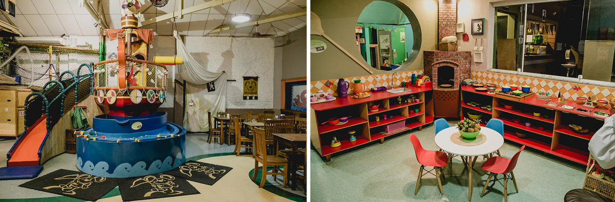 interior e atrações do buffet miniland tatuape