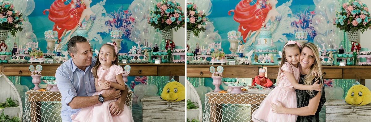 retrato em família na festa de 6 anos da júlia