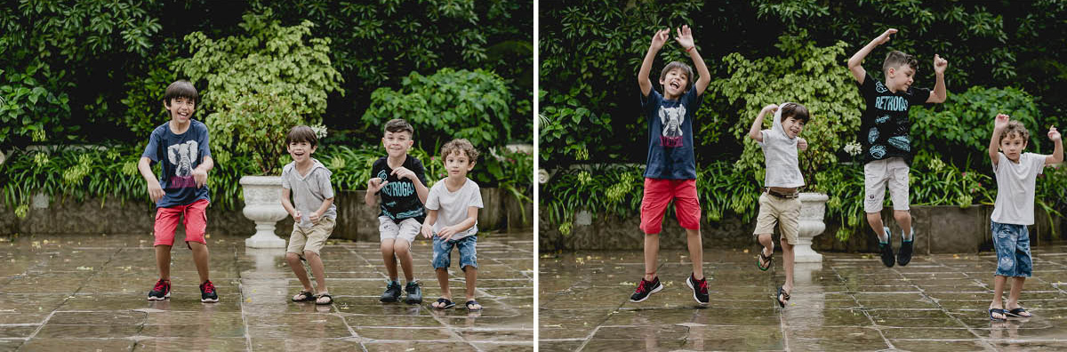 theo pulando com os amigos