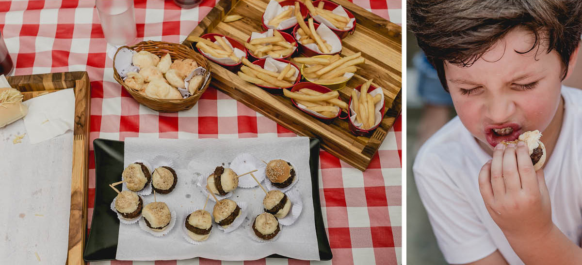 lanches e amiguinho comendo o hambúrguer
