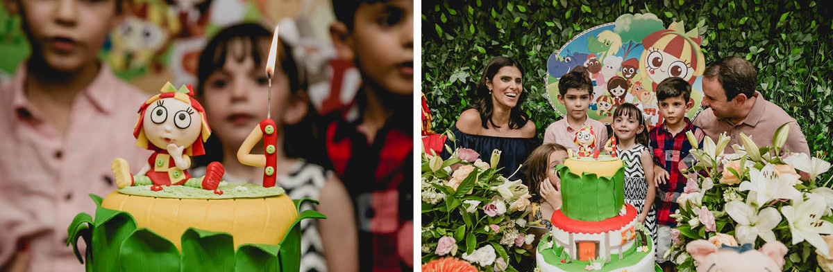 acendendo a vela e cantando o parabéns