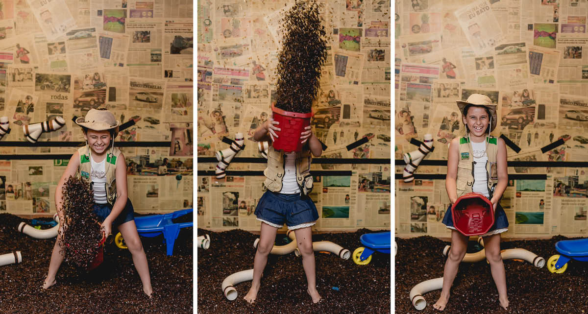 jogando serragem para cima