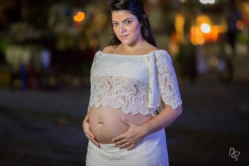 Ensaio de gestante a noite