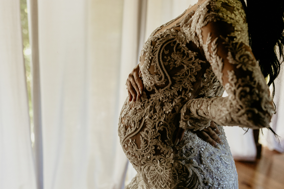 noiva gravida de nove meses