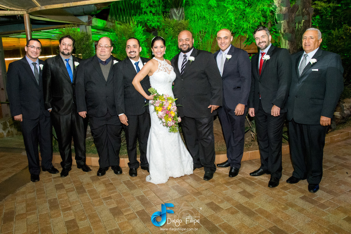 padrinhos com a  noiva